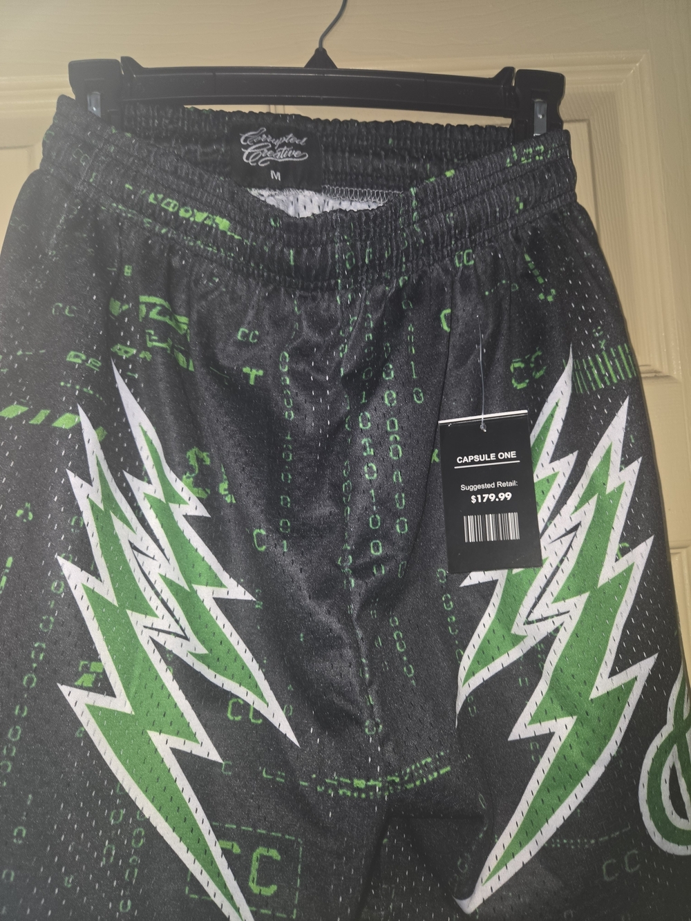 Capsule One Men’s Athletic Shorts in Black & Green